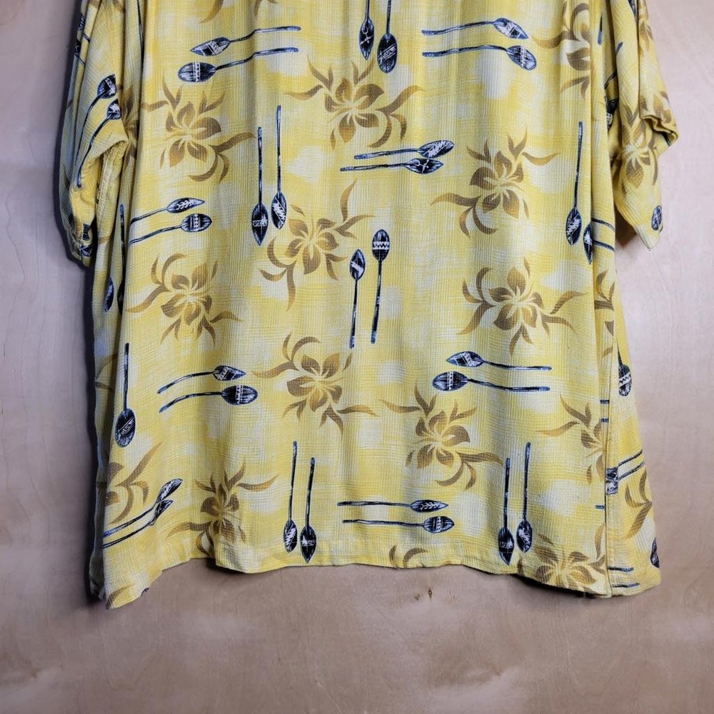 Quicksilver Silver Edition Yellow Floral Button Front Shirt Men Size XXL - Picture 11 of 12